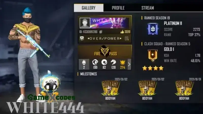 White444 UID: Free Fire ID, Stats, Country, and All That You Need To Know